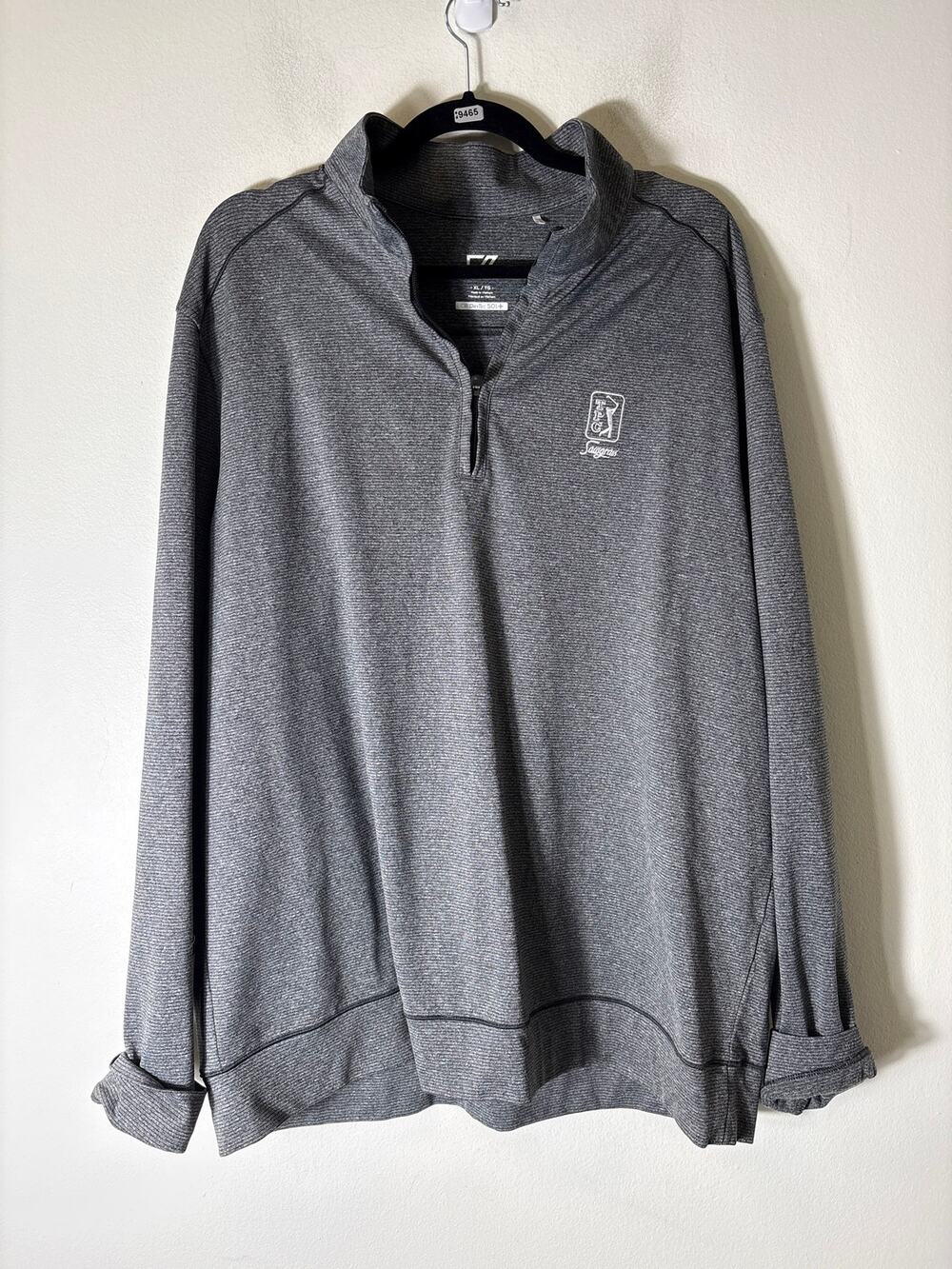 Mens Cutter & Buck Gray Long sleeve Quarter Zip Pullover Sz XL